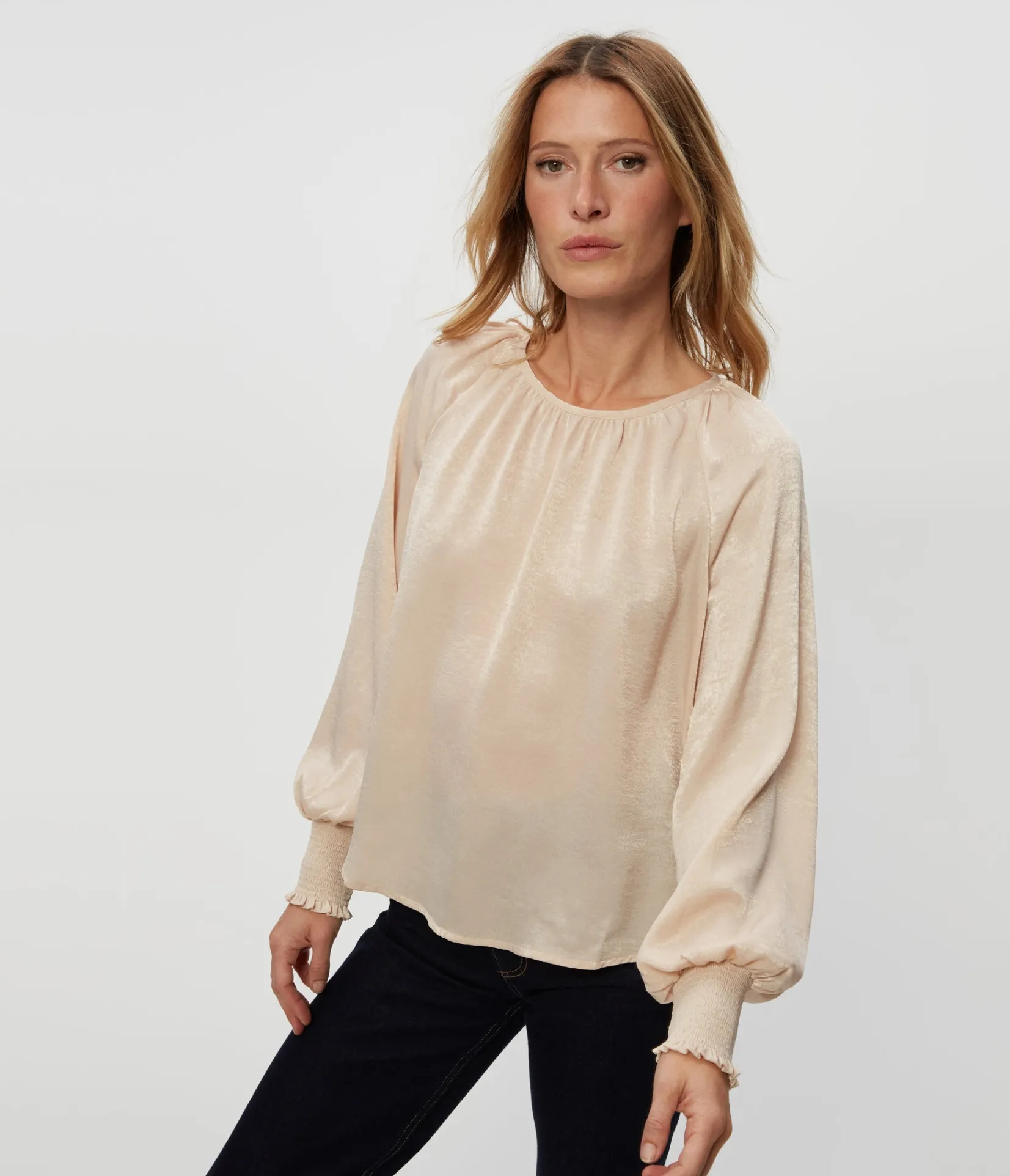 fabi_hammered_satin_top_12.webp Michael Stars Fabi Hammered Satin Top- Tops, Blouses & Shirts