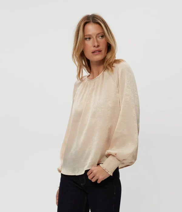 Michael Stars Fabi Hammered Satin Top- Tops, Blouses & Shirts