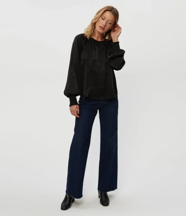Michael Stars Fabi Hammered Satin Top- Tops, Blouses & Shirts