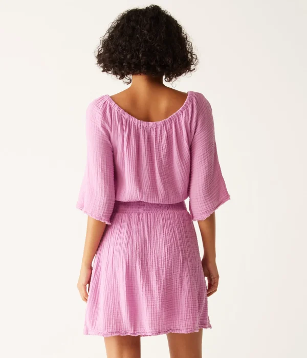 Michael Stars Fernanda Gauze Convertible Dress- Dresses | Mini Dresses