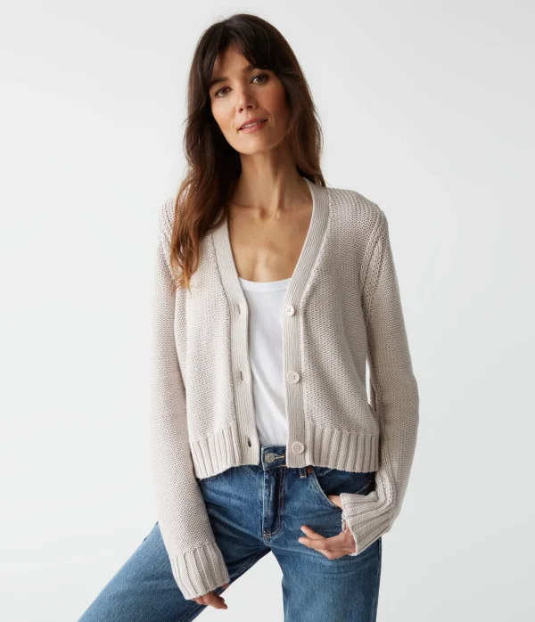 Michael Stars Fran Cropped Cardigan- Sweaters & Cardigans