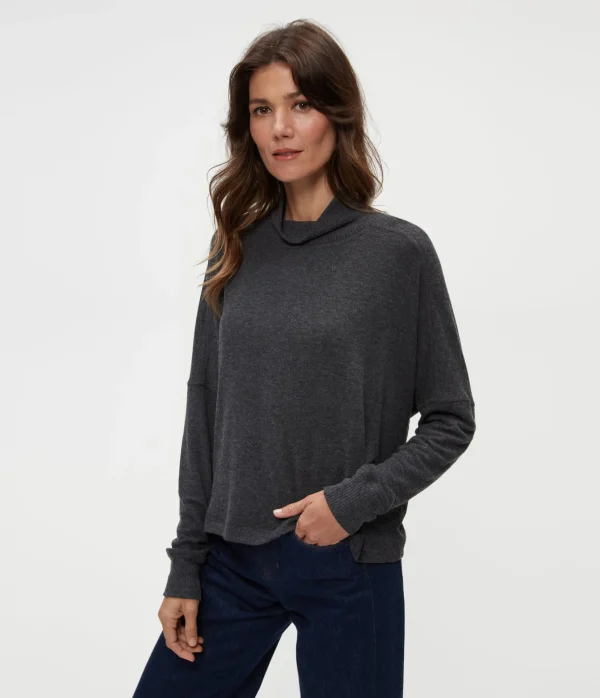 Michael Stars Frida Mock Neck Top- Loungewear