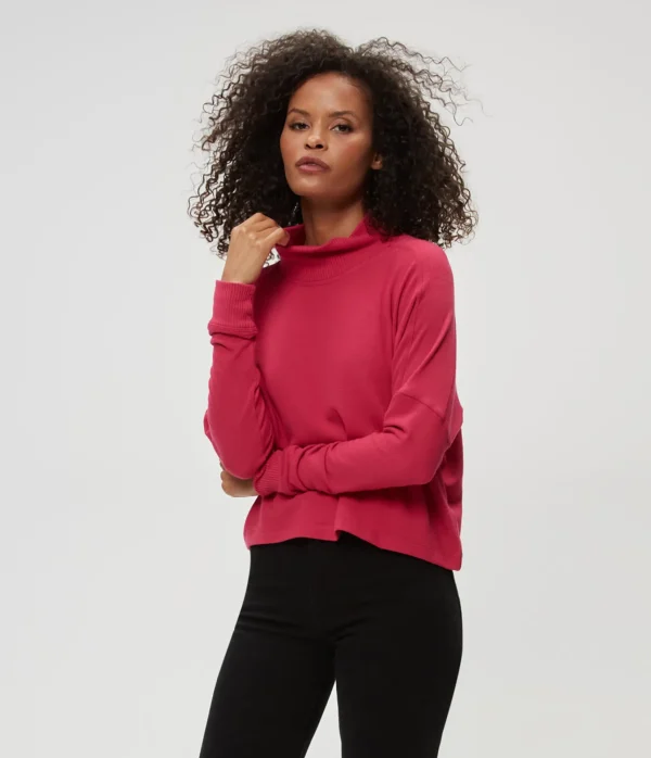 Michael Stars Frida Mock Neck Top- Loungewear
