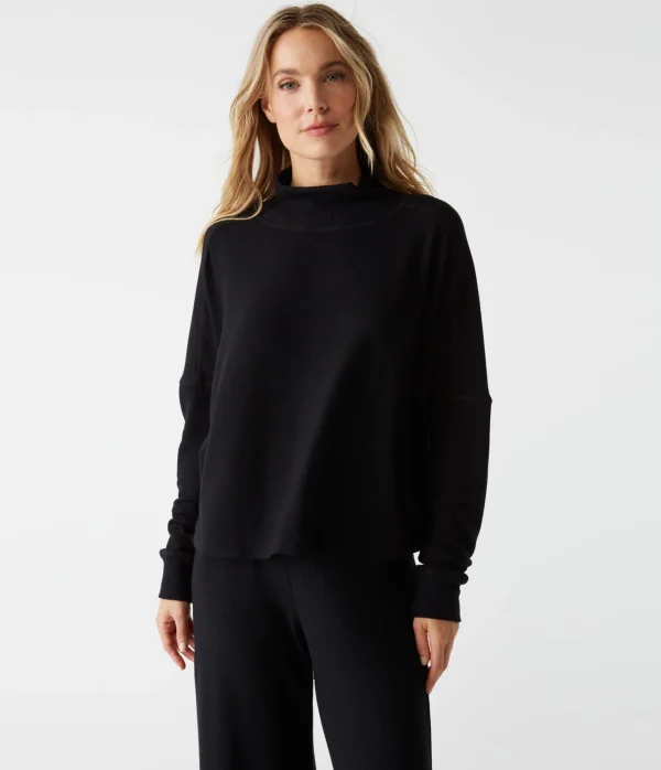 Michael Stars Frida Mock Neck Top- Loungewear