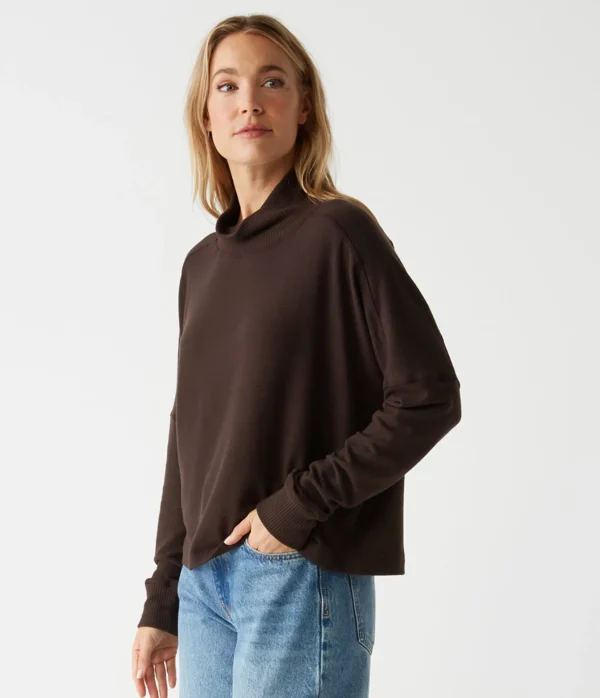 Michael Stars Frida Mock Neck Top- Loungewear