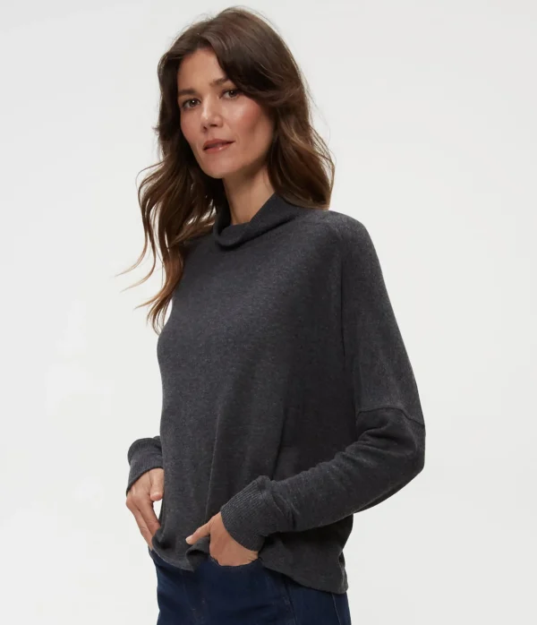 Michael Stars Frida Mock Neck Top- Loungewear