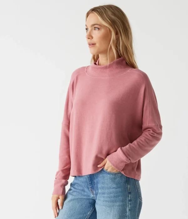 Michael Stars Frida Mock Neck Top- Loungewear