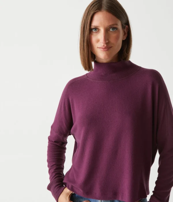 Michael Stars Frida Mock Neck Top- Loungewear