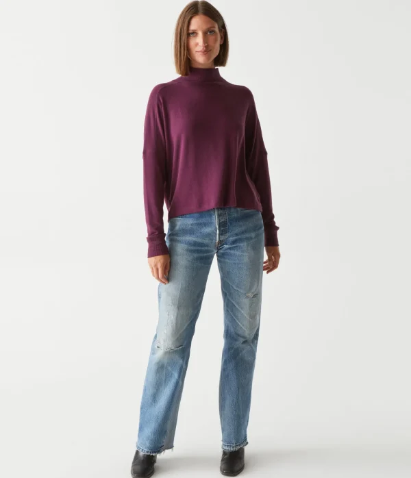 Michael Stars Frida Mock Neck Top- Loungewear