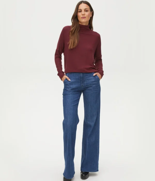 Michael Stars Frida Mock Neck Top- Loungewear