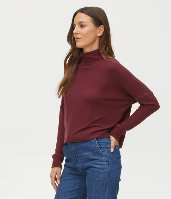 Michael Stars Frida Mock Neck Top- Loungewear