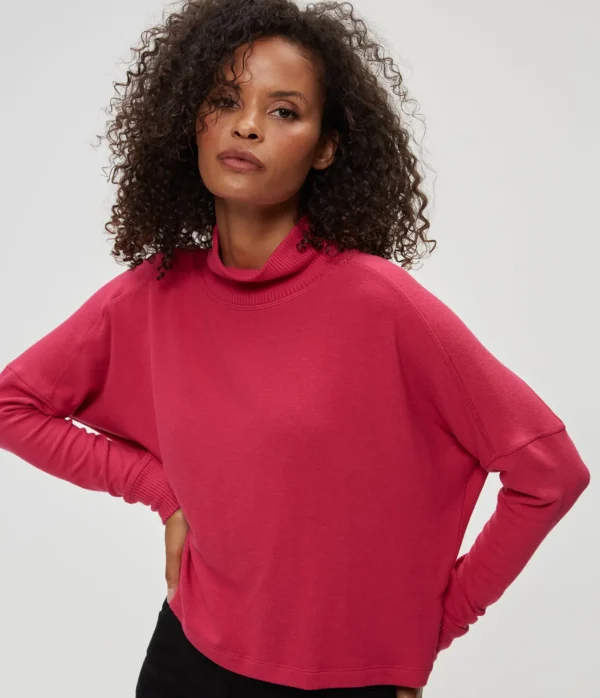 Michael Stars Frida Mock Neck Top- Loungewear