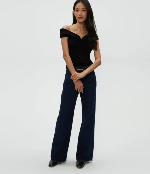 Michael Stars Gabbriette Twist Front Top- Tops, Blouses & Shirts | Ultra Rib T-Shirts
