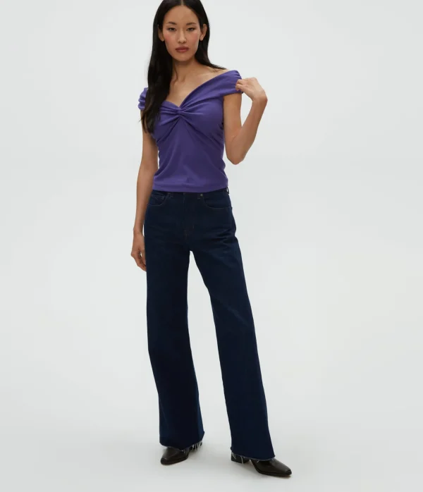 Michael Stars Gabbriette Twist Front Top- Tops, Blouses & Shirts | Ultra Rib T-Shirts