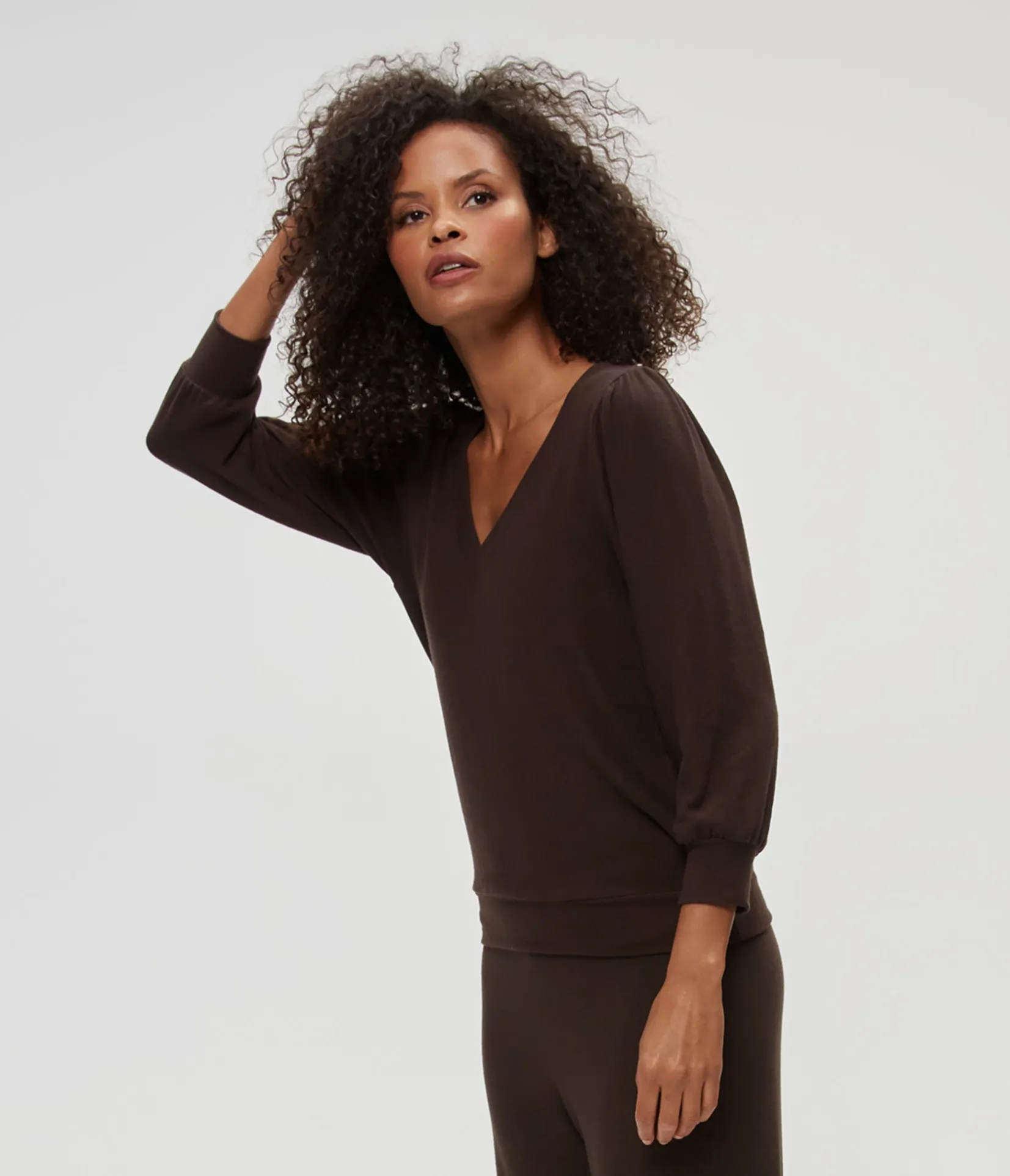 gabriella_vneck_top_11.webp Michael Stars Gabriella V-Neck Top- Loungewear