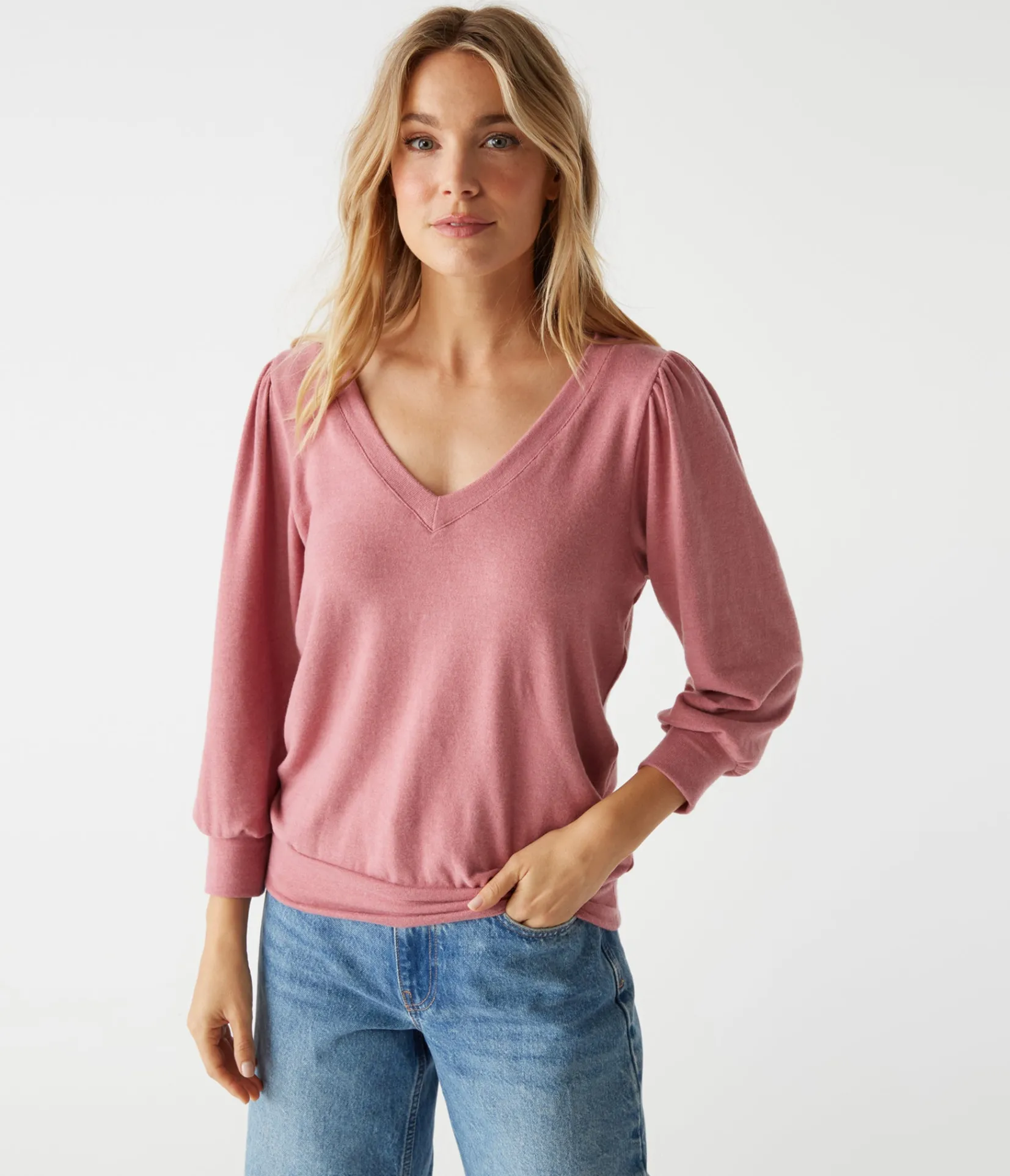 gabriella_vneck_top_21.webp Michael Stars Gabriella V-Neck Top- Loungewear