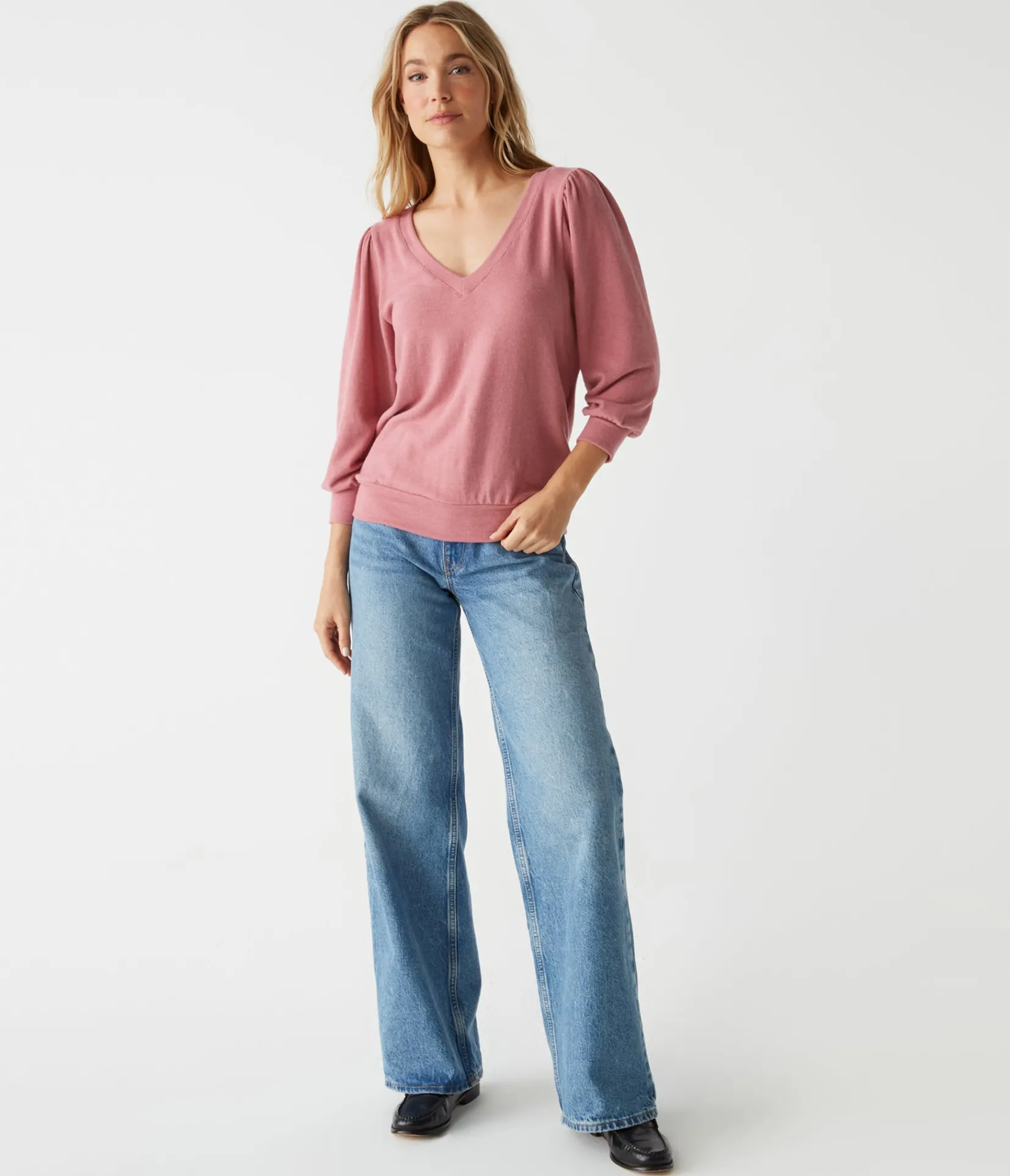 gabriella_vneck_top_22.webp Michael Stars Gabriella V-Neck Top- Loungewear