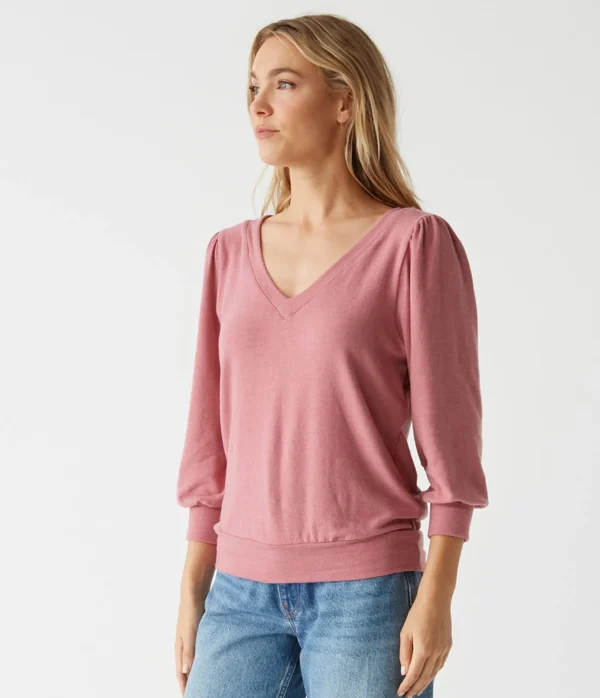 Michael Stars Gabriella V-Neck Top- Loungewear