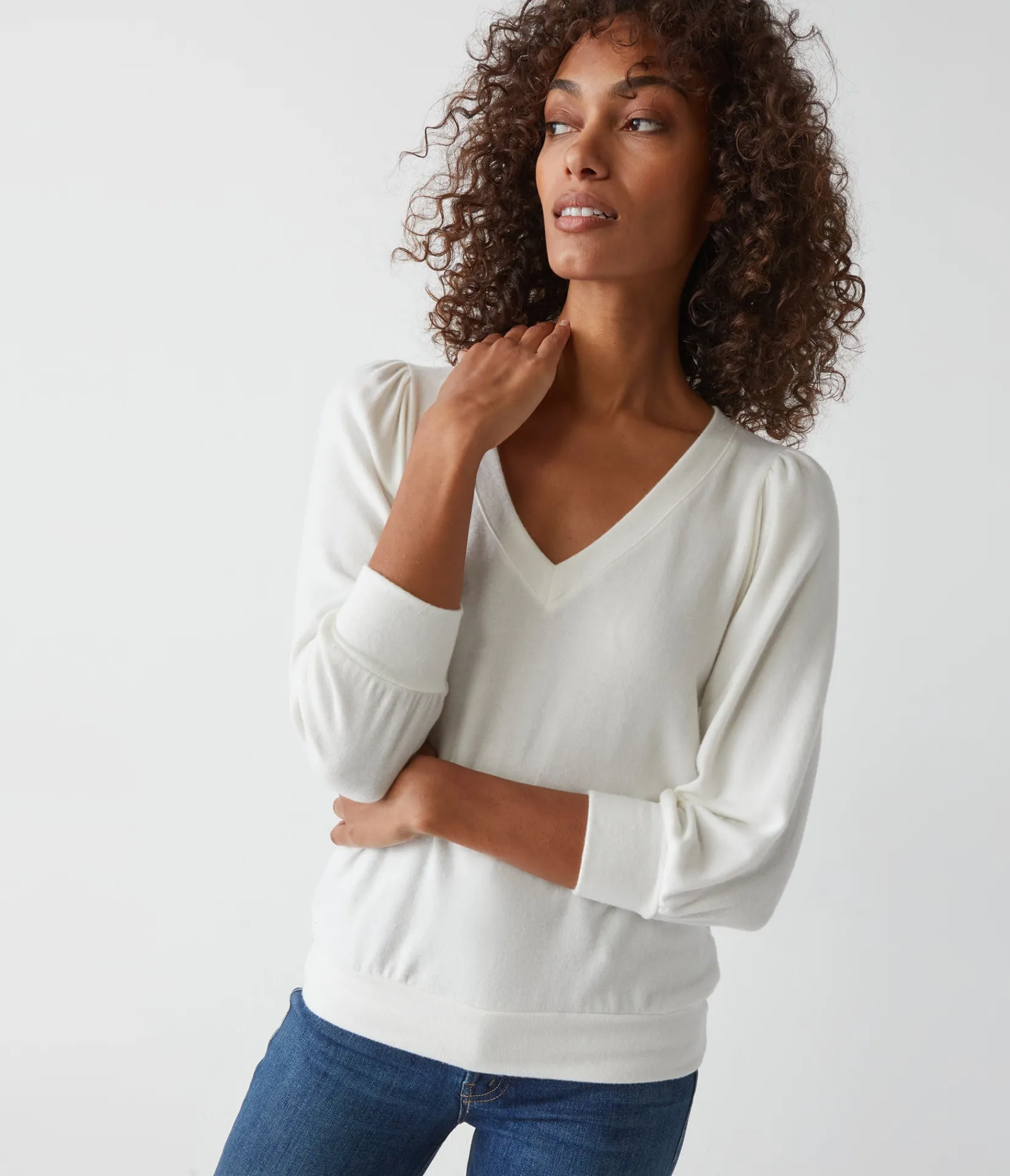 gabriella_vneck_top_25.webp Michael Stars Gabriella V-Neck Top- Loungewear