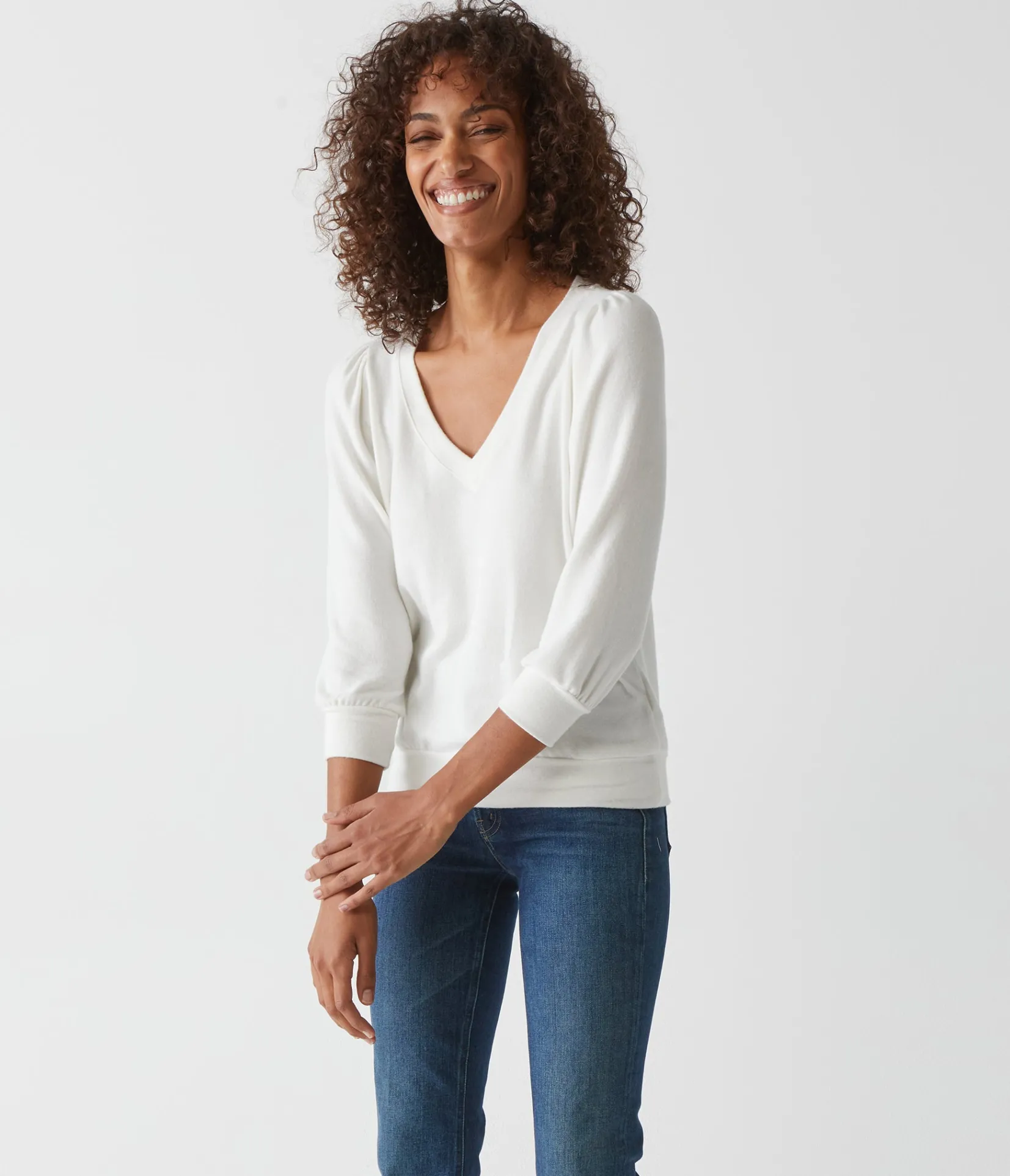 gabriella_vneck_top_27.webp Michael Stars Gabriella V-Neck Top- Loungewear