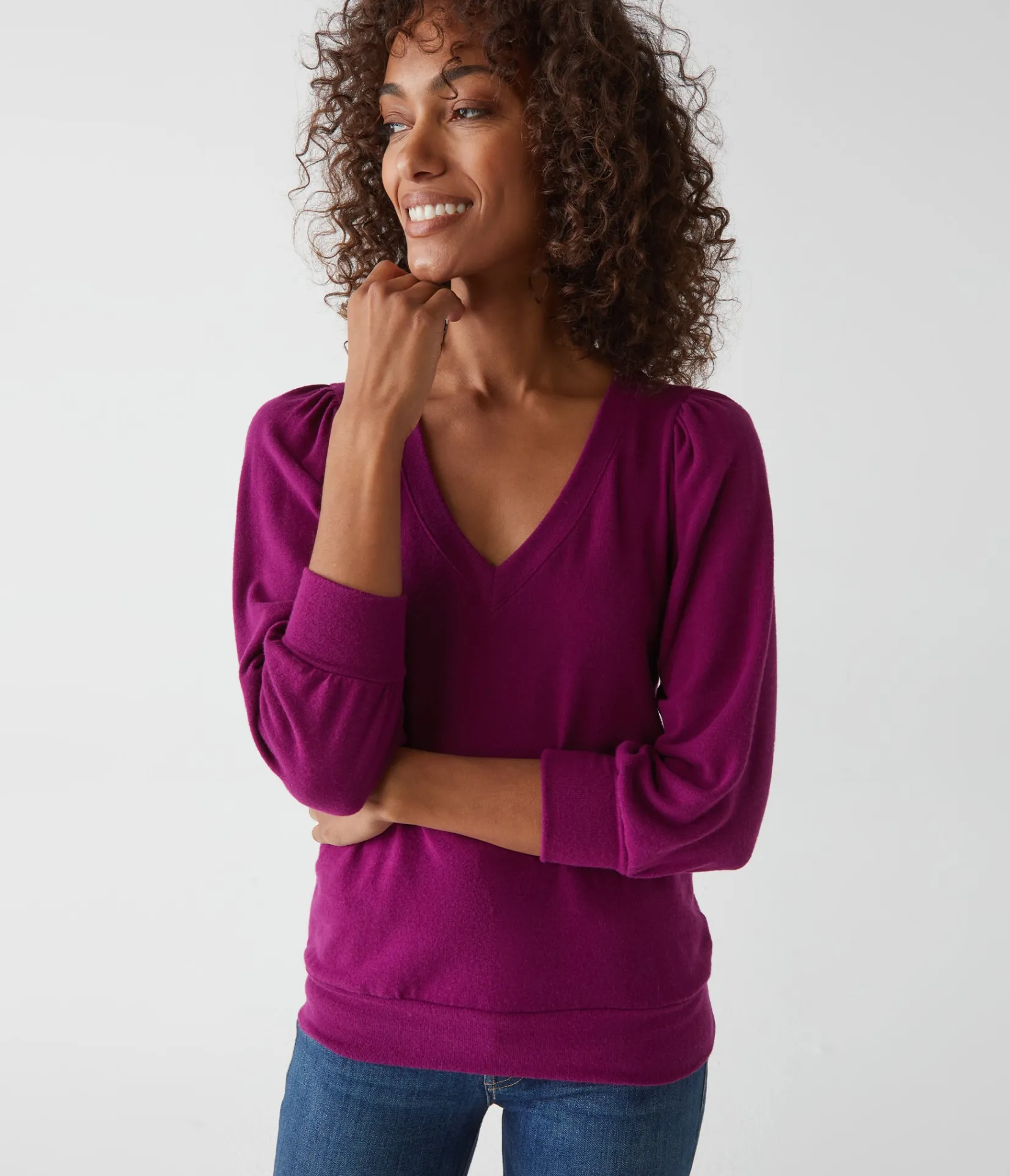 gabriella_vneck_top_29.webp Michael Stars Gabriella V-Neck Top- Loungewear