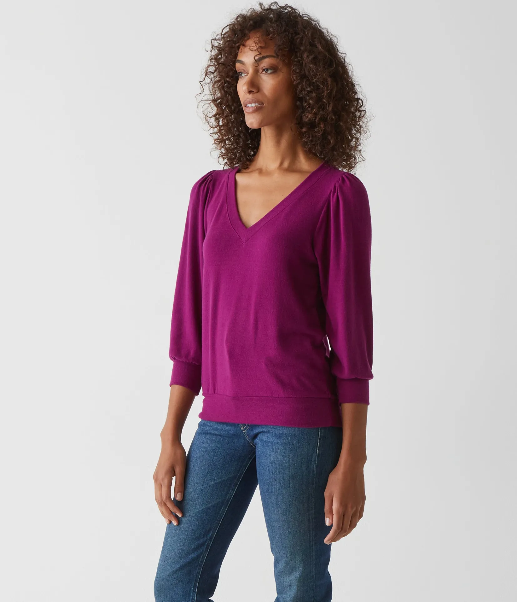gabriella_vneck_top_31.webp Michael Stars Gabriella V-Neck Top- Loungewear