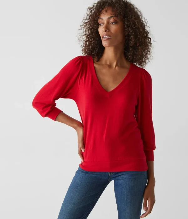 Michael Stars Gabriella V-Neck Top- Loungewear