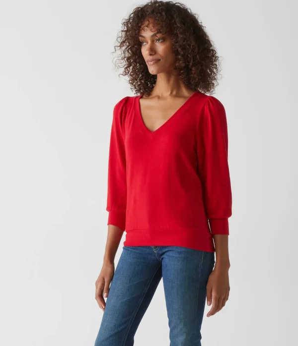 Michael Stars Gabriella V-Neck Top- Loungewear