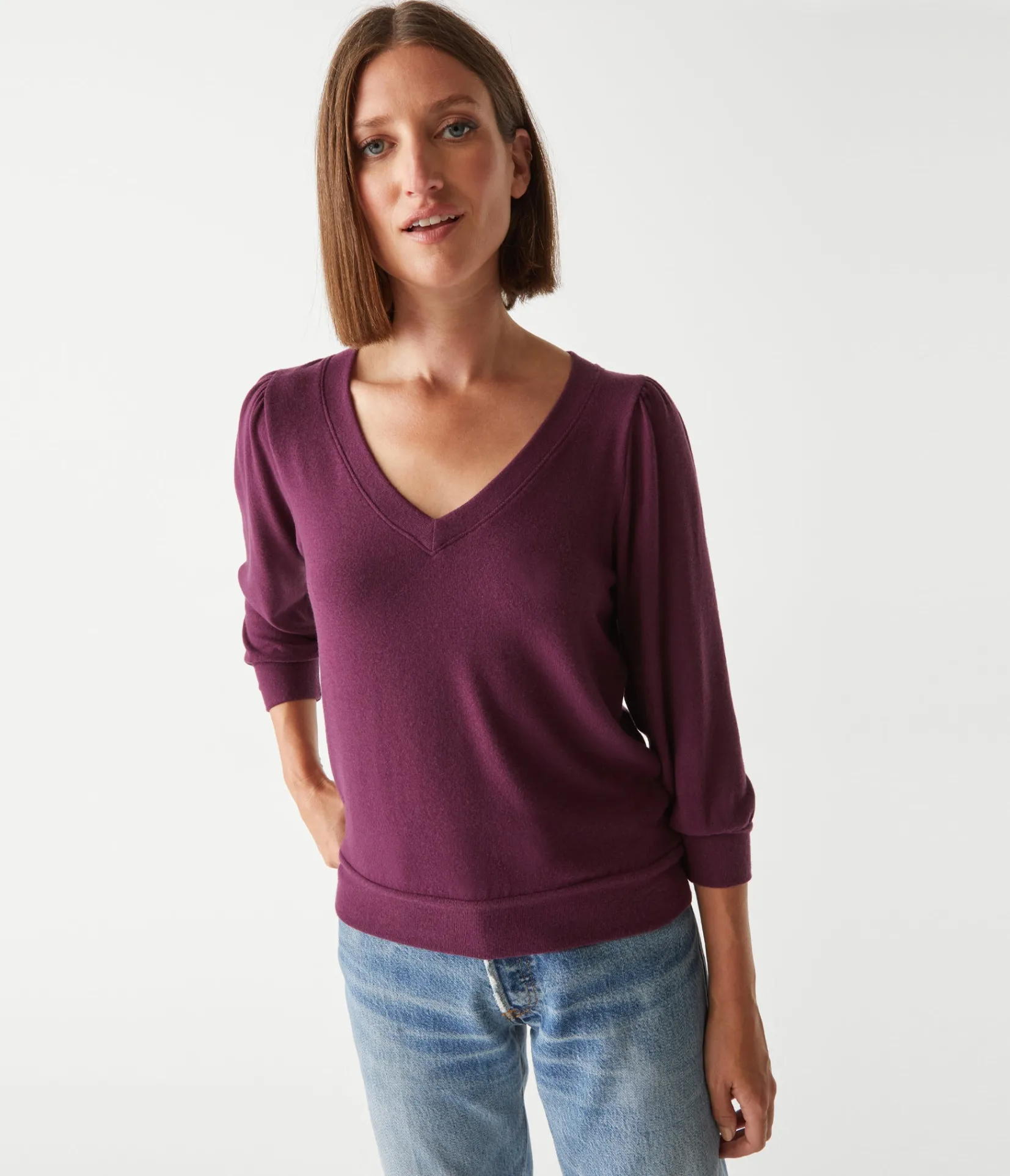 gabriella_vneck_top_37.webp Michael Stars Gabriella V-Neck Top- Loungewear