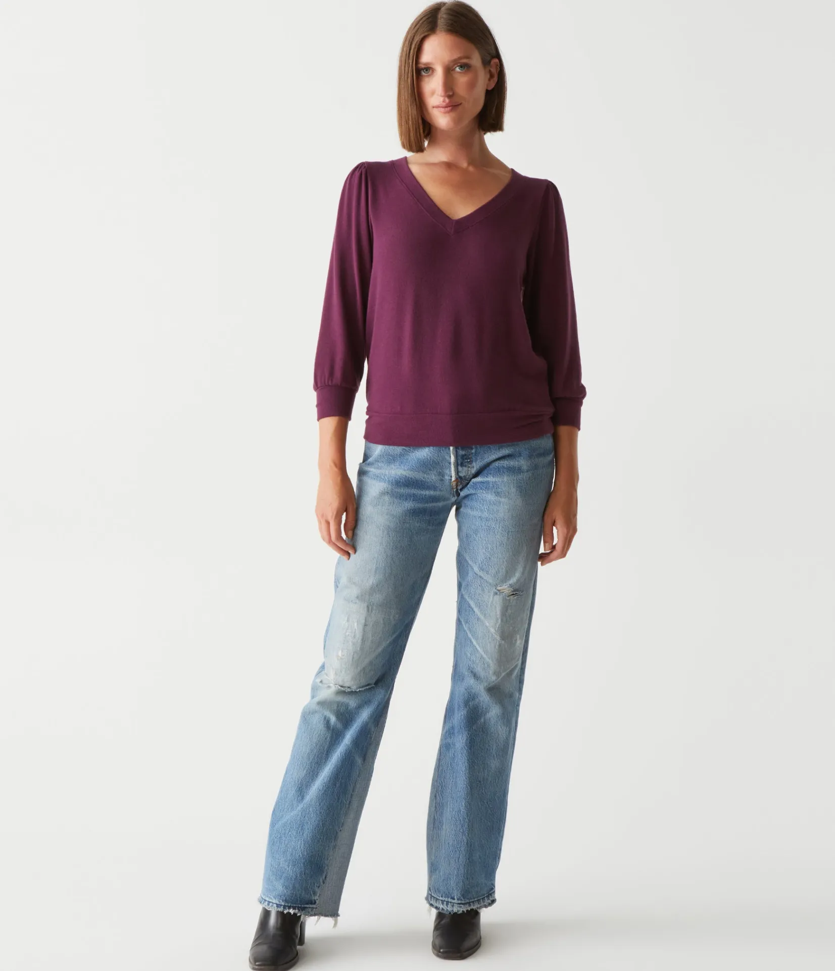 gabriella_vneck_top_38.webp Michael Stars Gabriella V-Neck Top- Loungewear