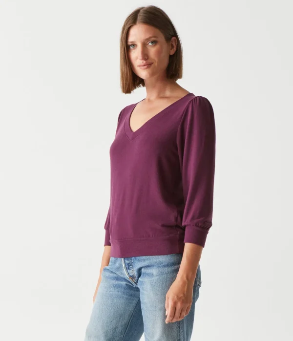 Michael Stars Gabriella V-Neck Top- Loungewear