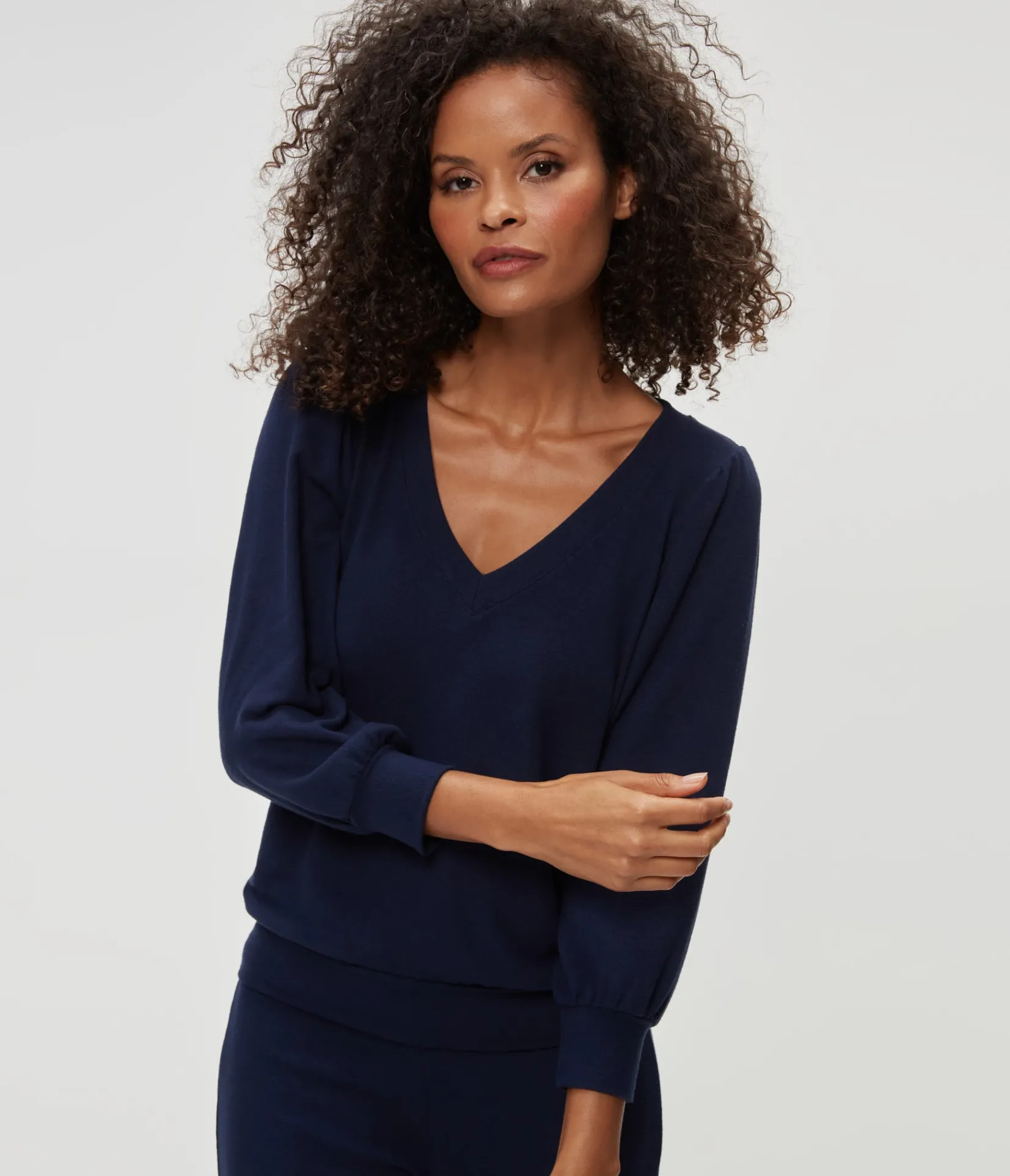 gabriella_vneck_top_4.webp Michael Stars Gabriella V-Neck Top- Loungewear