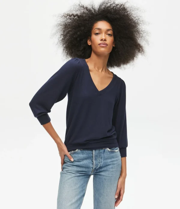 Michael Stars Gabriella V-Neck Top- Loungewear