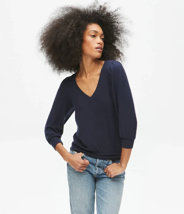 Michael Stars Gabriella V-Neck Top- Loungewear