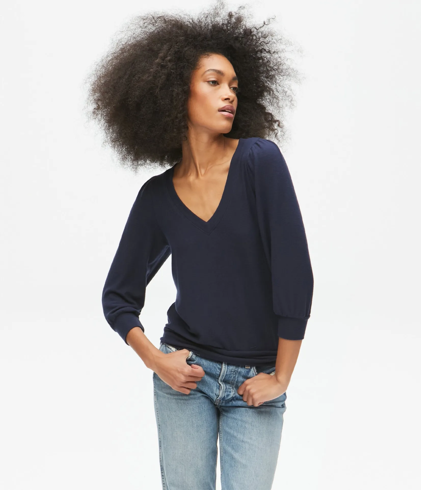 gabriella_vneck_top_42.webp Michael Stars Gabriella V-Neck Top- Loungewear