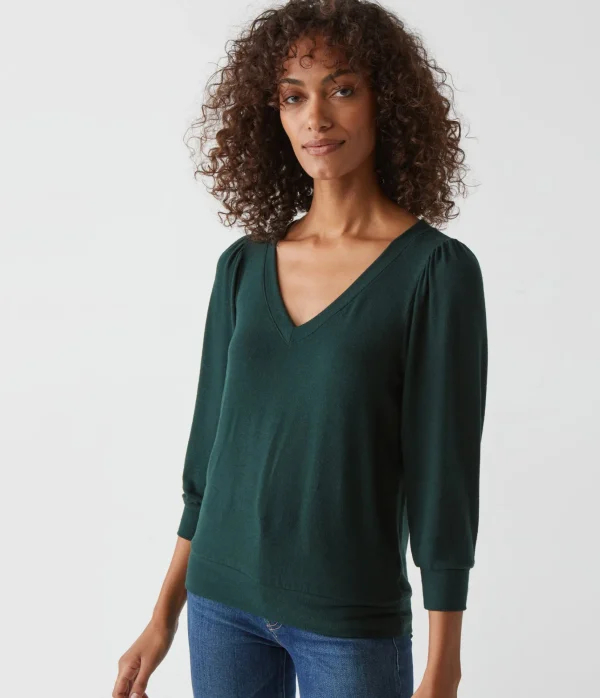 Michael Stars Gabriella V-Neck Top- Loungewear