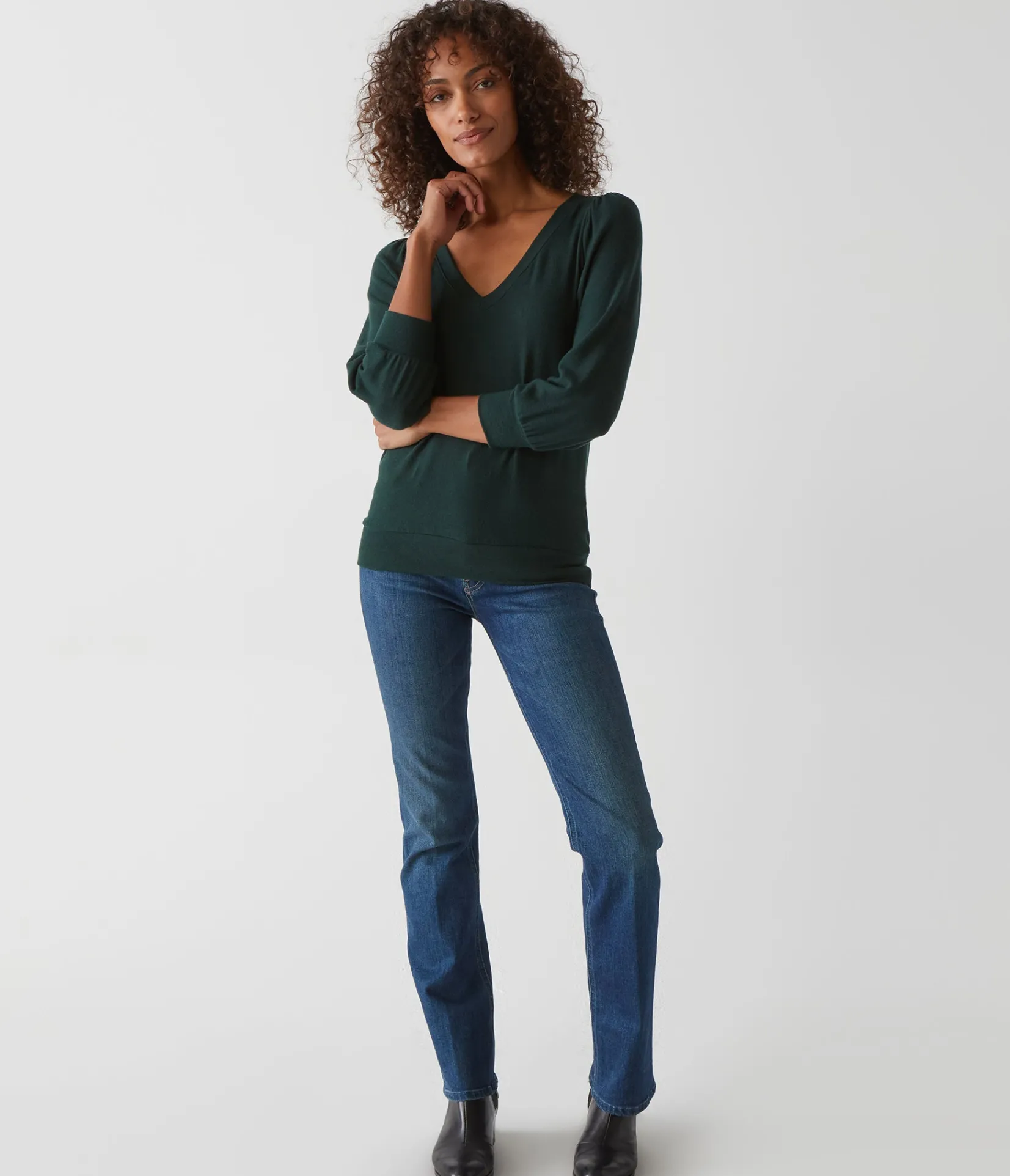 gabriella_vneck_top_45.webp Michael Stars Gabriella V-Neck Top- Loungewear