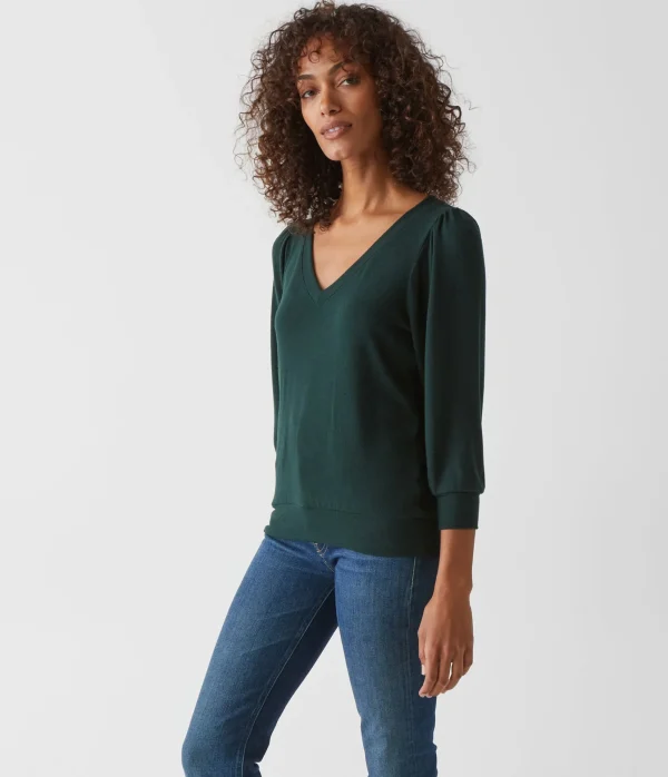 Michael Stars Gabriella V-Neck Top- Loungewear