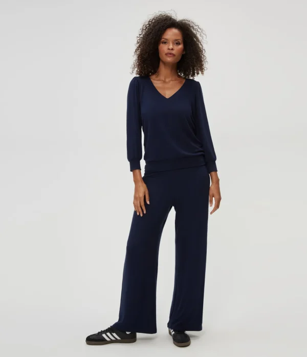 Michael Stars Gabriella V-Neck Top- Loungewear