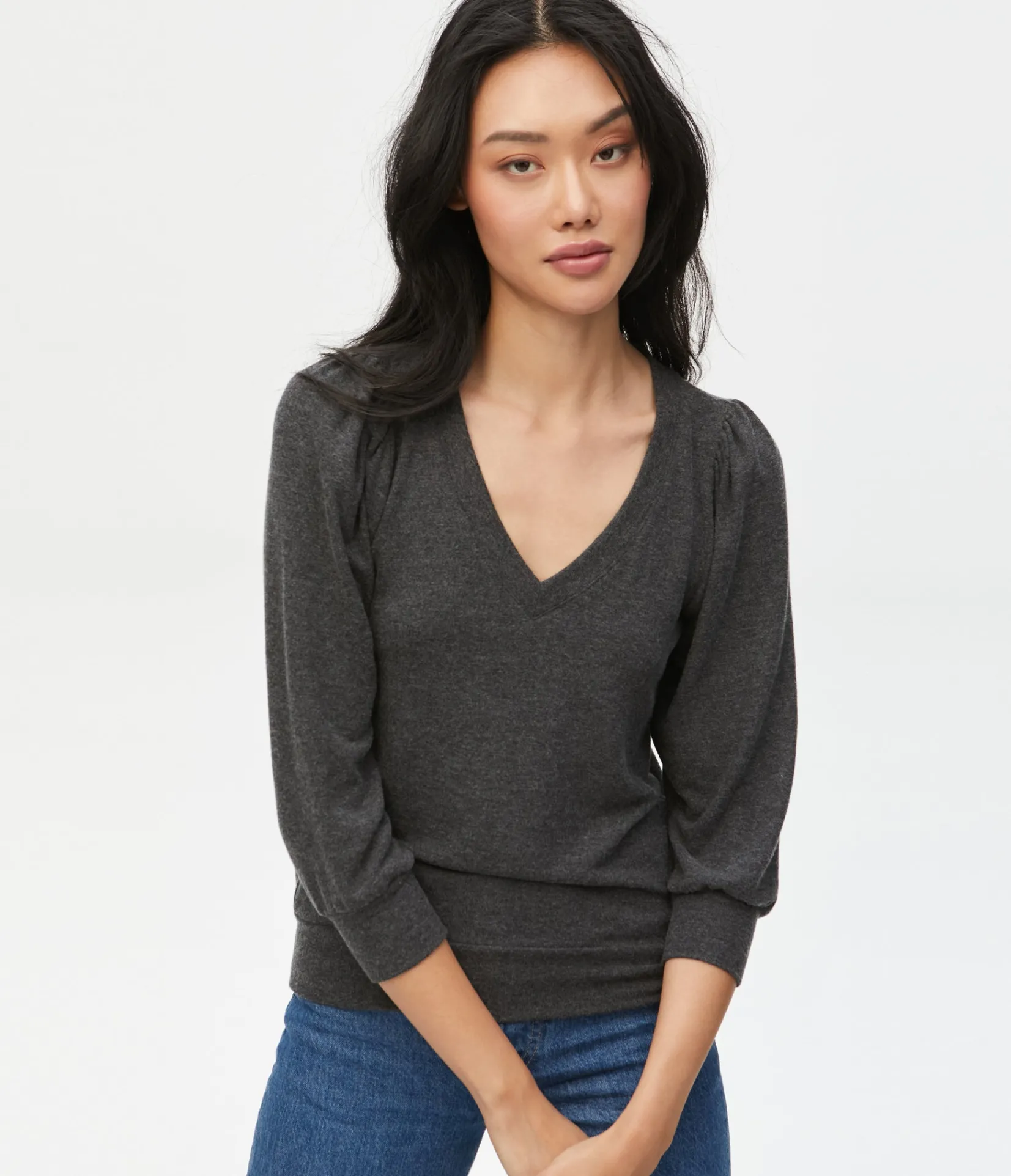 gabriella_vneck_top_52.webp Michael Stars Gabriella V-Neck Top- Loungewear