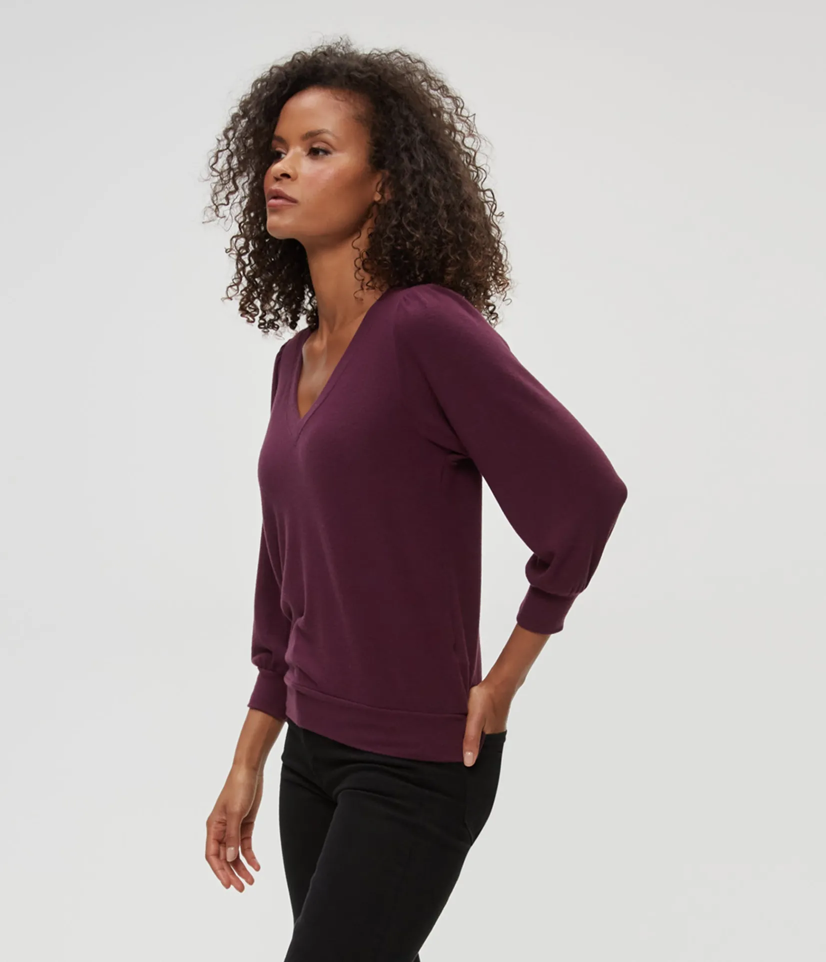 gabriella_vneck_top_57.webp Michael Stars Gabriella V-Neck Top- Loungewear