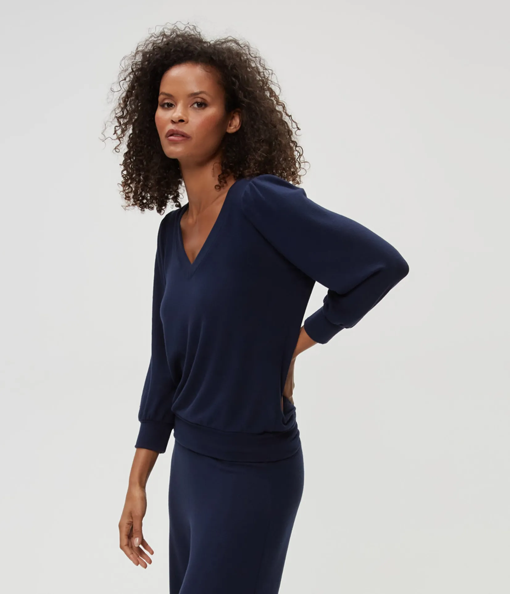 gabriella_vneck_top_6.webp Michael Stars Gabriella V-Neck Top- Loungewear