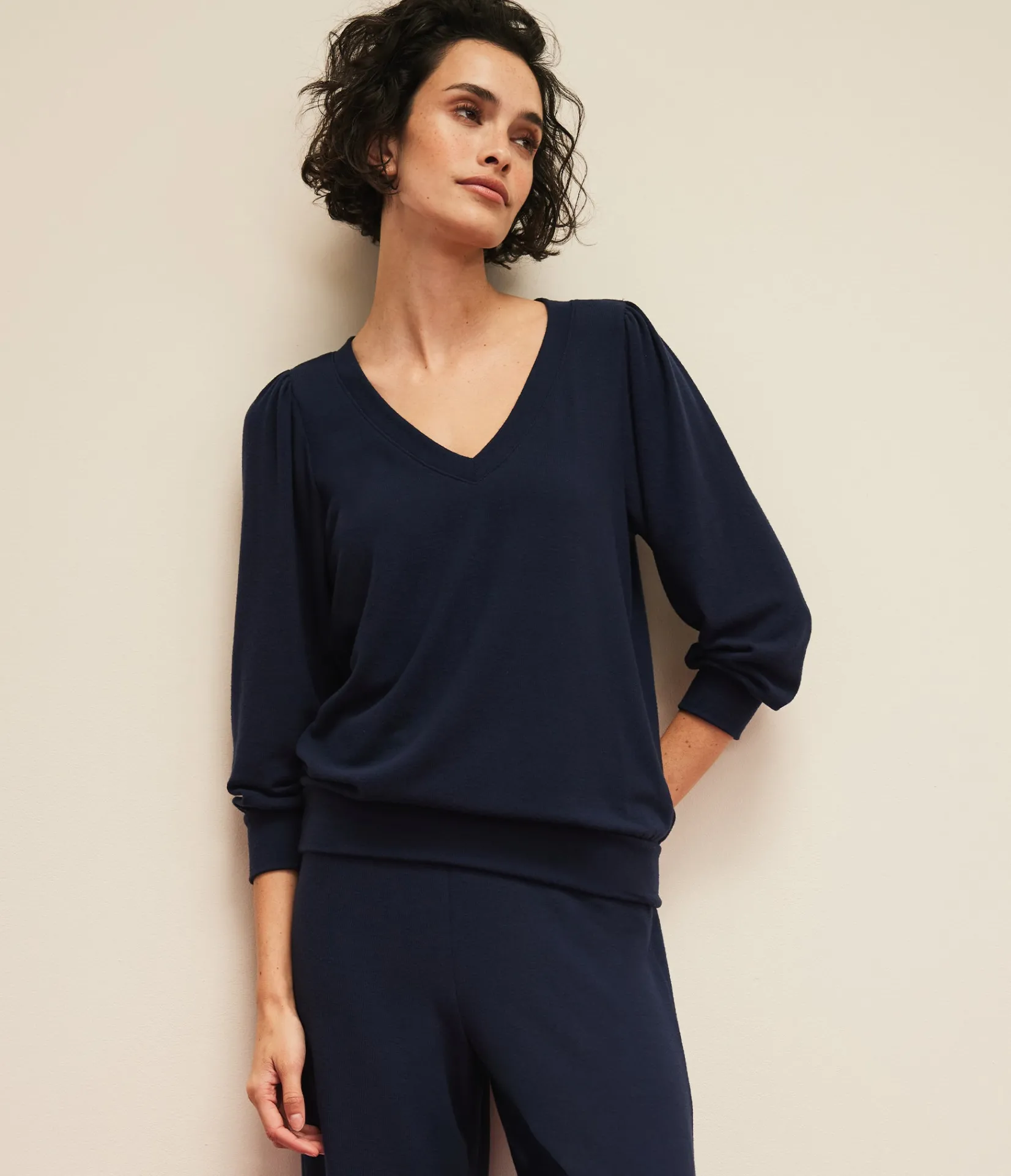 gabriella_vneck_top_8.webp Michael Stars Gabriella V-Neck Top- Loungewear