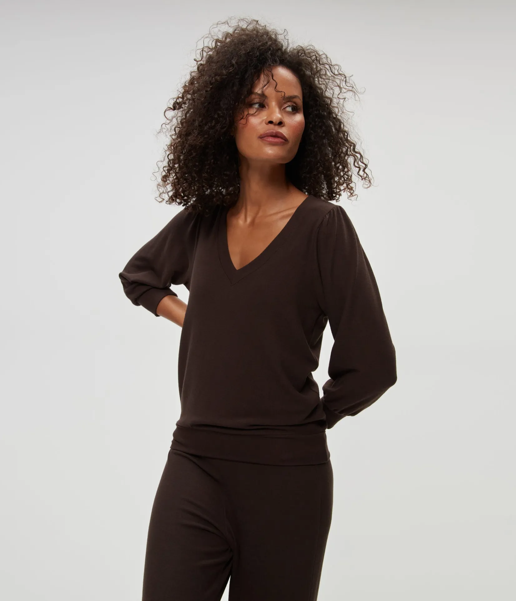 gabriella_vneck_top_9.webp Michael Stars Gabriella V-Neck Top- Loungewear