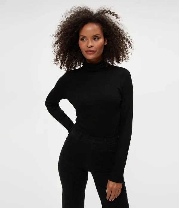 Michael Stars Gail Ribbed Turtleneck- T-Shirts