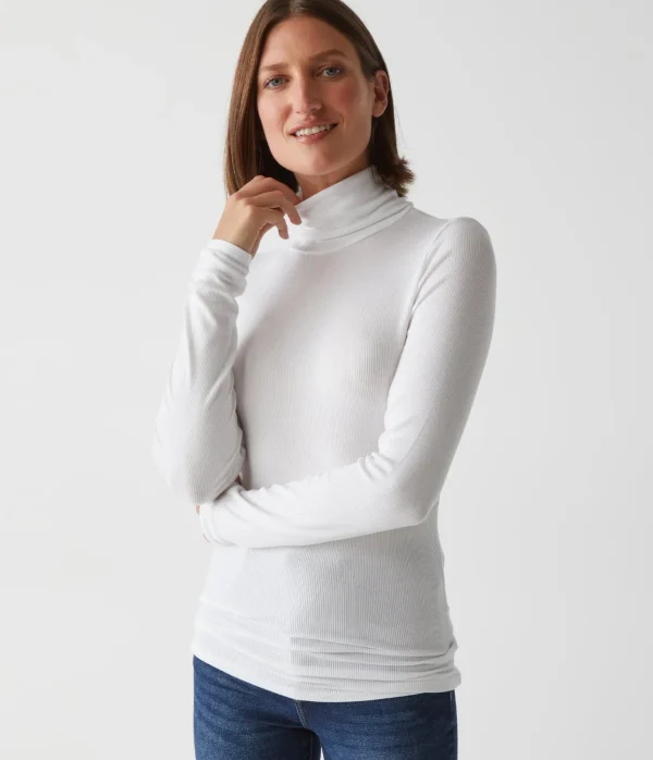 Michael Stars Gail Ribbed Turtleneck- T-Shirts
