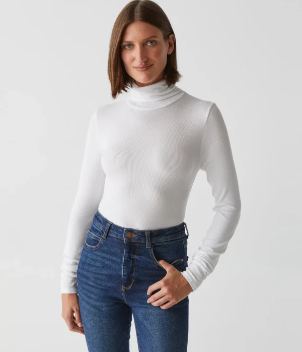 Michael Stars Gail Ribbed Turtleneck- T-Shirts
