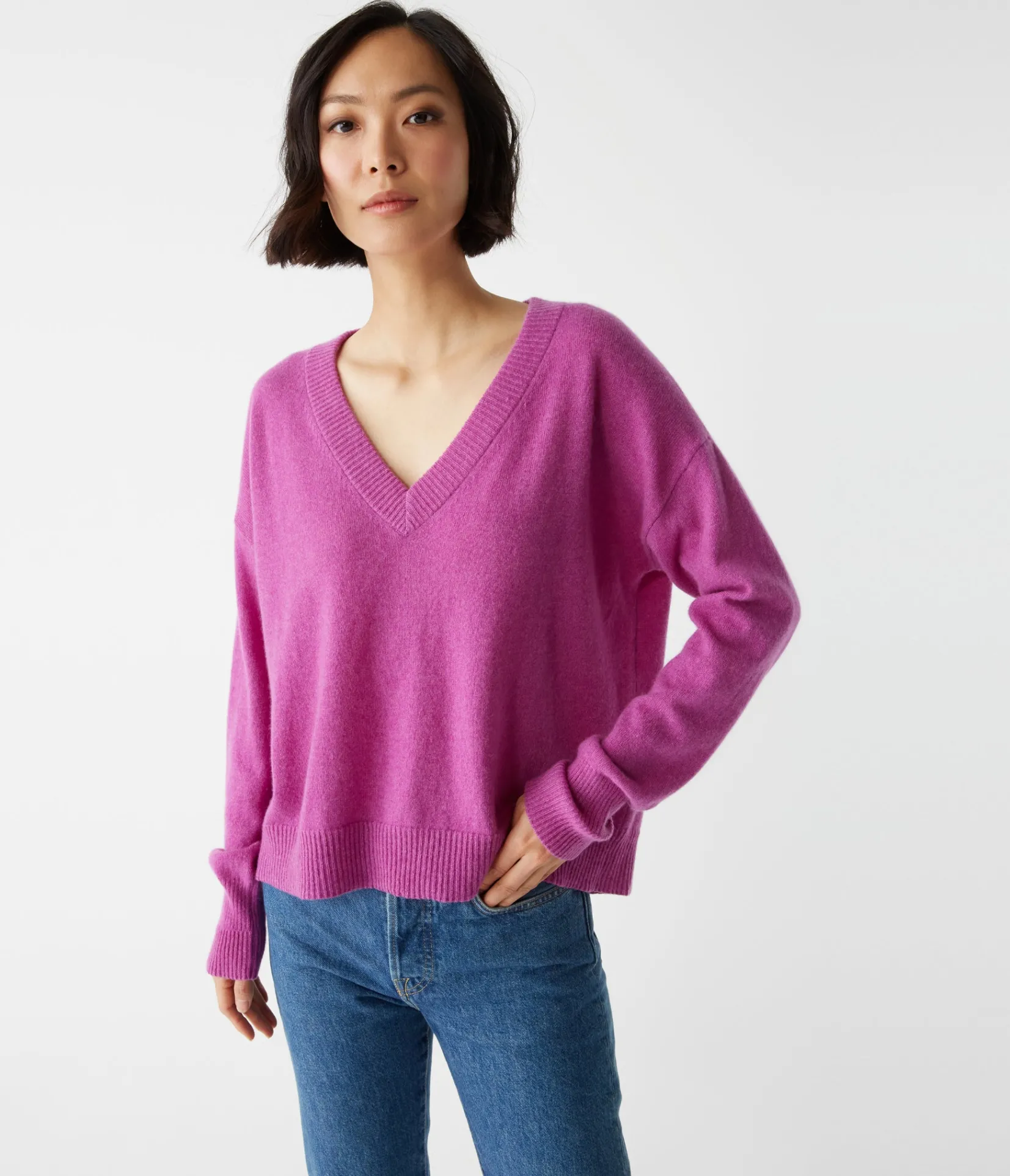 gemma_vneck_cashmere_sweater_0.webp Michael Stars Gemma V-Neck Cashmere Sweater- Sweaters & Cardigans