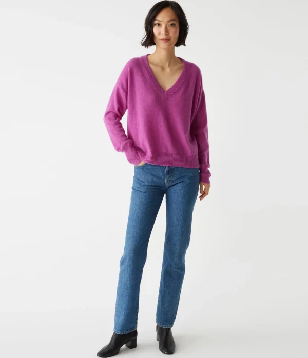 Michael Stars Gemma V-Neck Cashmere Sweater- Sweaters & Cardigans