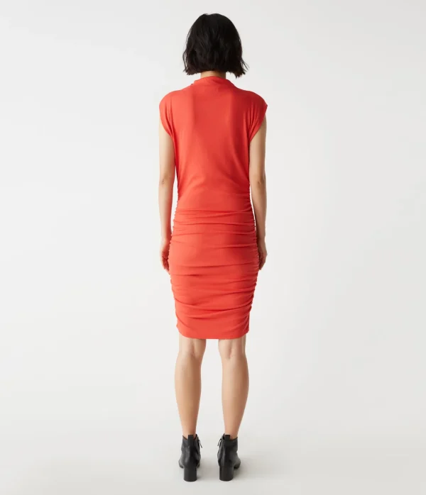 Michael Stars Gia Ribbed Power Shoulder Dress- Dresses | Knee Length Dresses